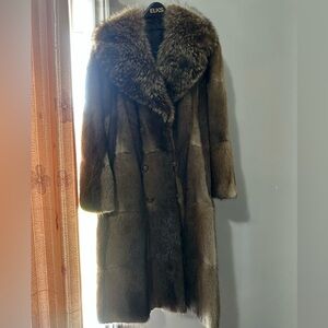 Vintage Muskrat Coat with Coon collar. Excellent condition worn twice.
